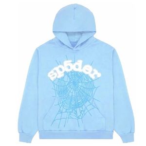 Sp5der Worldwide Hoodie Light Blue Size M